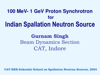 100 MeV- 1 GeV Proton Synchrotron for Indian Spallation Neutron Source