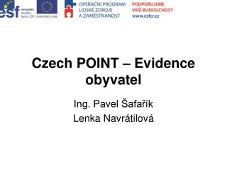 Czech POINT – Evidence obyvatel