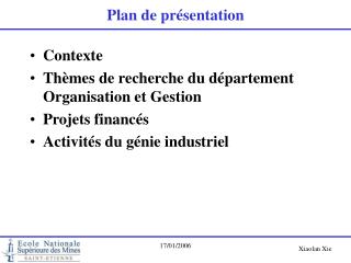 Plan de présentation