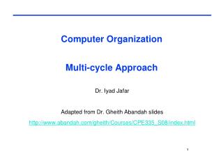 Computer Organization Multi-cycle Approach