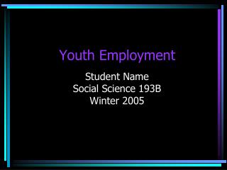 Youth Employment