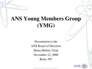 ANS Young Members Group (YMG)