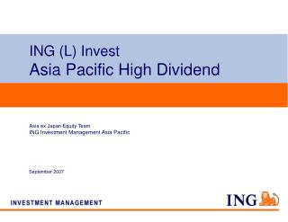 ING (L) Invest Asia Pacific High Dividend