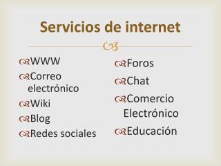Servicios de internet