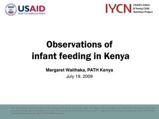 Observations of infant feeding in Kenya