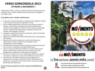 VERSO GORGONZOLA 2013: CITTADINI in MOVIMENTO !