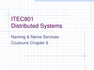 ITEC801 Distributed Systems