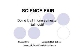 SCIENCE FAIR