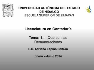 UNIVERSIDAD AUTÓNOMA DEL ESTADO DE HIDALGO ESCUELA SUPERIOR DE ZIMAPÁN