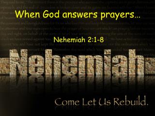 When God answers prayers…