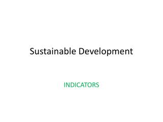 Sustainable Development