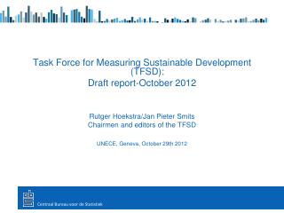 Task Force for Measuring Sustainable Development (TFSD): Draft report-October 2012