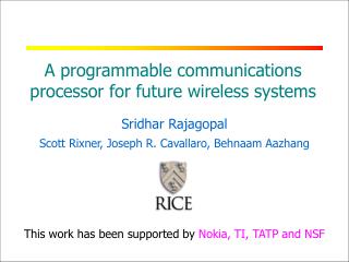 A programmable communications processor for future wireless systems