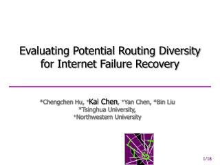 Evaluating Potential Routing Diversity for Internet Failure Recovery