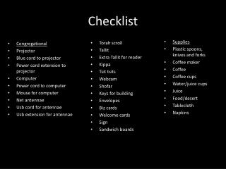 Checklist