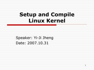 Setup and Compile Linux Kernel