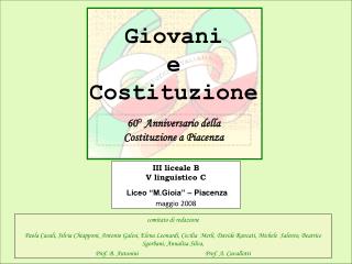 Giovani e Costituzione