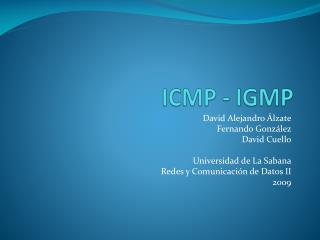 ICMP - IGMP