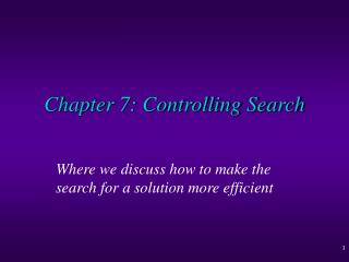 Chapter 7: Controlling Search
