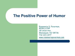 The Positive Power of Humor