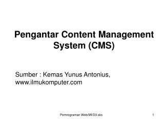 Pengantar Content Management System (CMS)