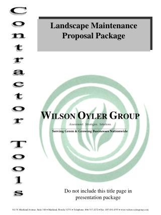 Landscape Maintenance Proposal Package