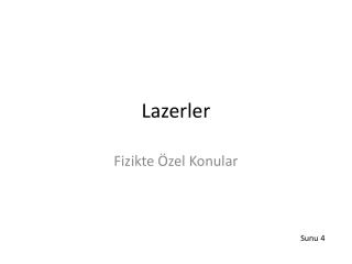 Lazerler