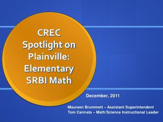 CREC Spotlight on Plainville: Elementary SRBI Math