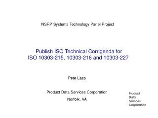Publish ISO Technical Corrigenda for ISO 10303-215, 10303-216 and 10303-227
