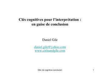 Clés cognitives pour l’interprétation : en guise de conclusion