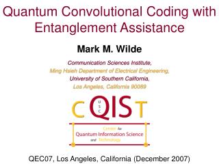 Quantum Convolutional Coding with Entanglement Assistance