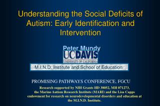 Understanding the Social Deficits of Autism: Early Identification and Intervention