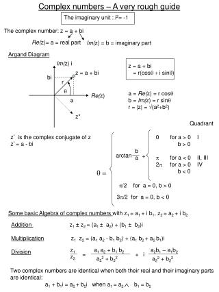 Complex numbers – A very rough guide