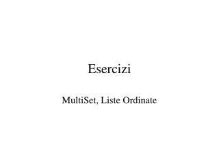 Esercizi