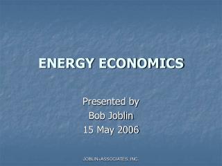 ENERGY ECONOMICS
