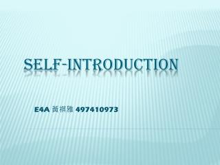 Self-introduction