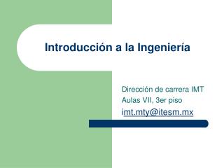 Introducción a la Ingeniería