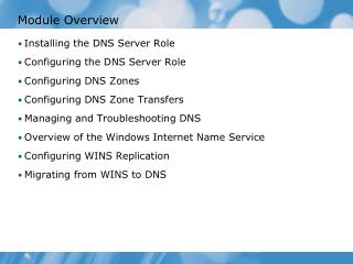 Module Overview