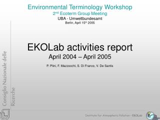 Institute for Atmospheric Pollution – EKOLab