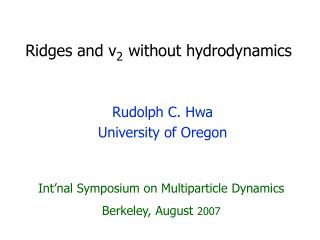 Ridges and v 2 without hydrodynamics