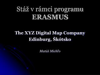 Stáž v rámci programu ERASMUS