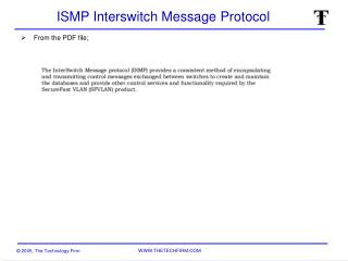 ISMP Interswitch Message Protocol