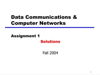 Data Communications &amp; Computer Networks