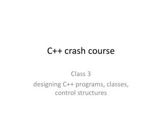 C++ crash course