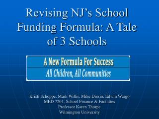 Revising NJ’s School Funding Formula: A Tale of 3 Schools