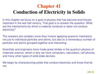 Chapter 41 Conduction of Electricity in Solids