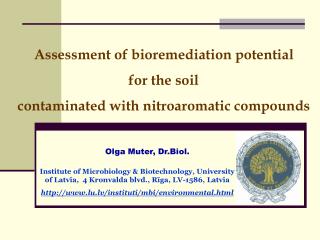 Assessment of bioremediation potential for the soil contaminated with nitroaromatic compounds