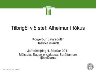Tilbrigði við stef: Alheimur í fókus