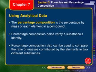 Using Analytical Data