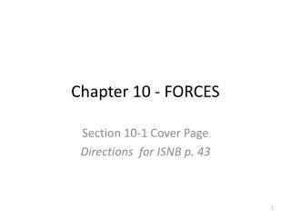 Chapter 10 - FORCES